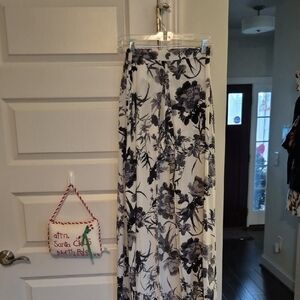 Entro Black and White Floral Maxi Skirt